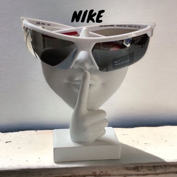 NIKE NEW GALE FORCE 71 MM SUNGLASSES WHITE/SILVER FLASH UNISEX - Picture 1 of 7